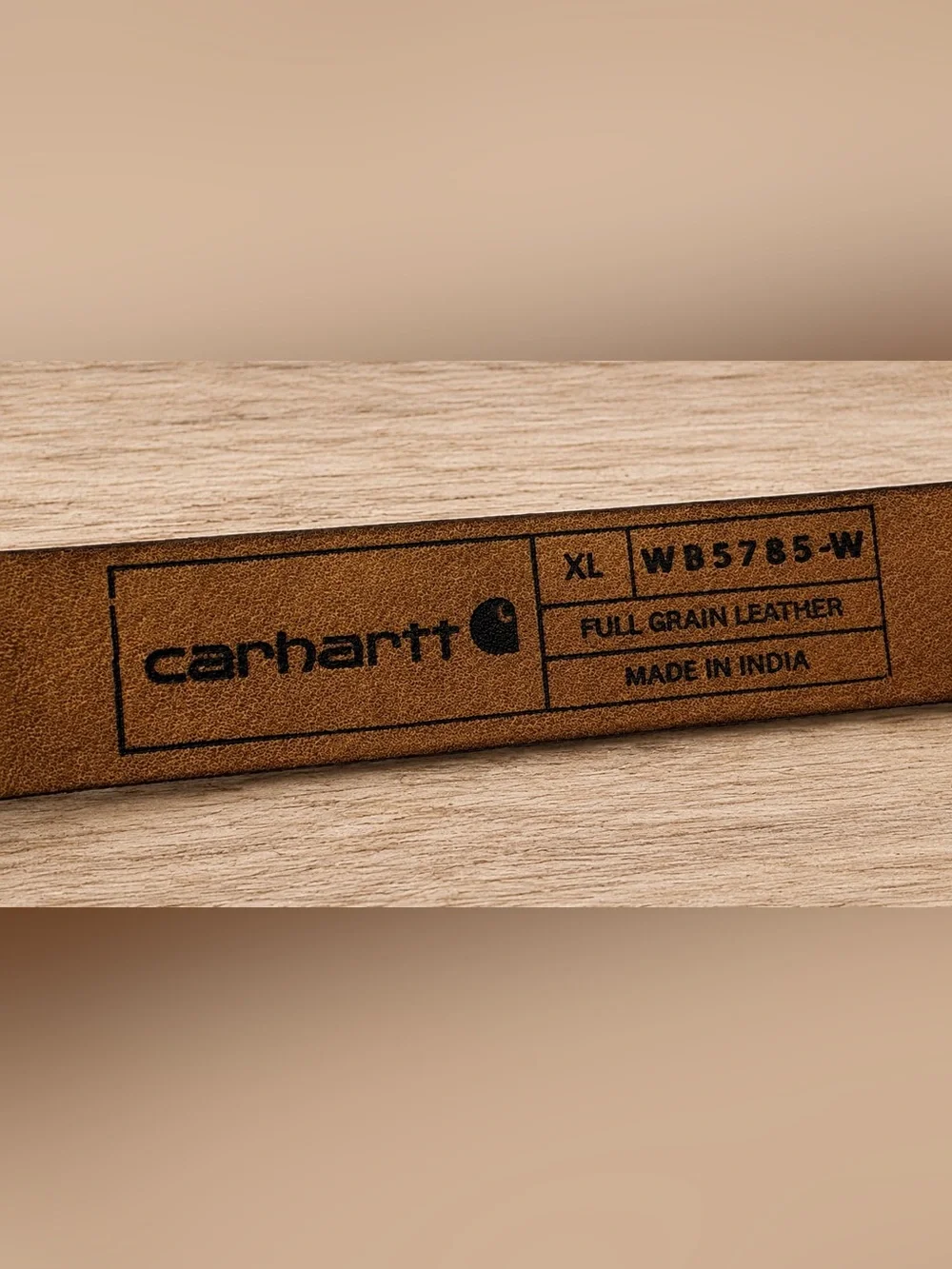 Carhartt Women’s XL Full Grain Leather Skinny Belt Brown Brass Buckle